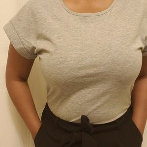 Gray Top with Cap sleeves size L